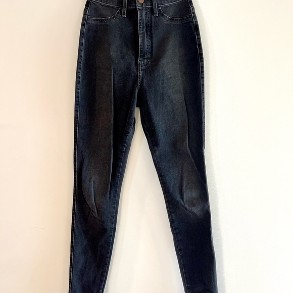 High Waisted Skinny Jeans Blue + Washed Black Stretch Size 1 - Picture 5 of 7
